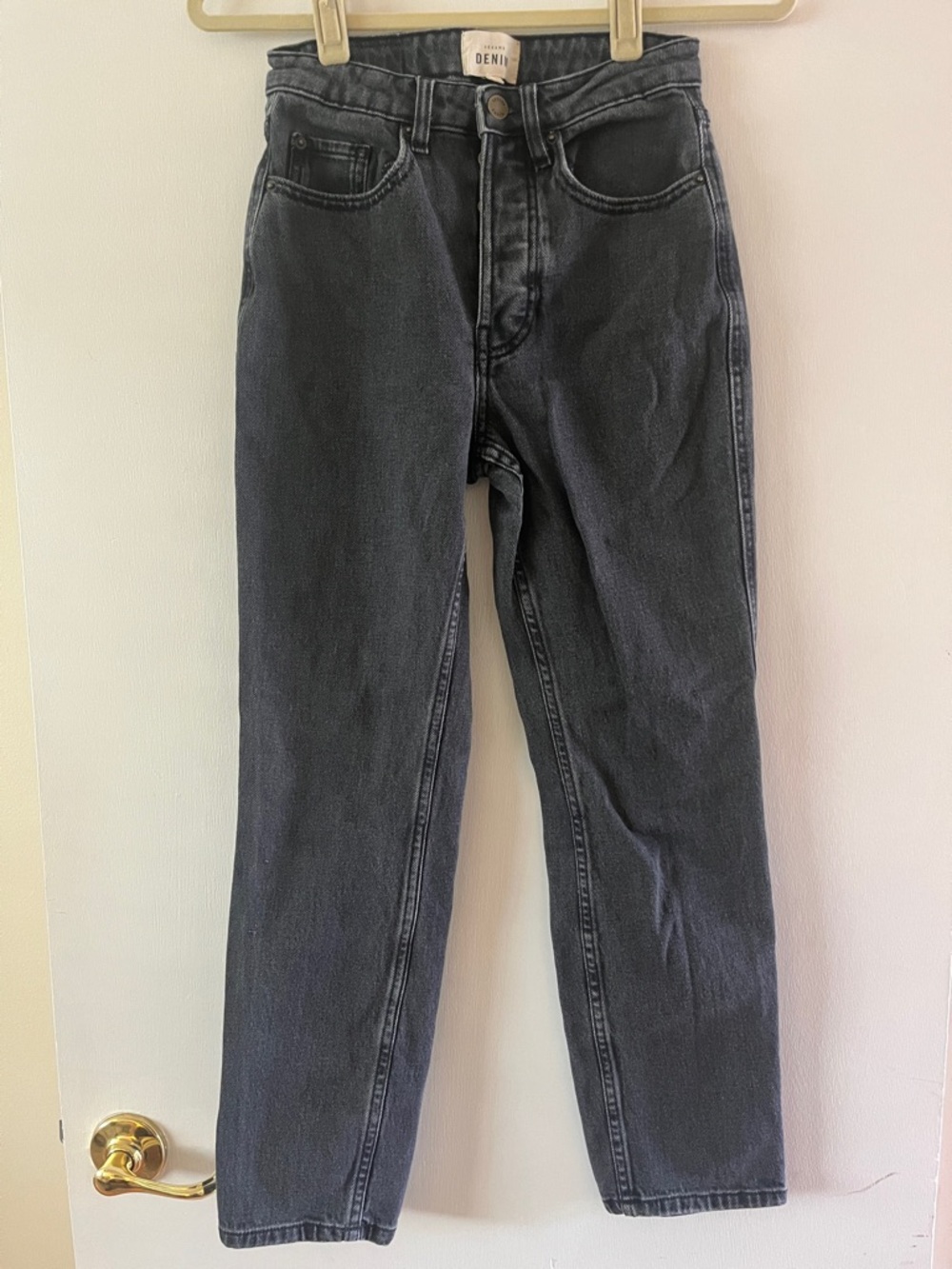 Sezane Black Washed Denim Jeans